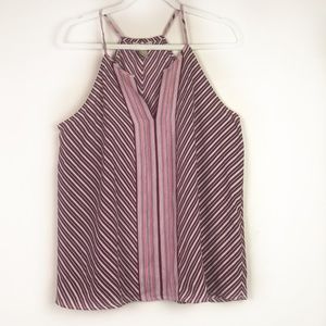 LOFT Striped Racerback Blouse M